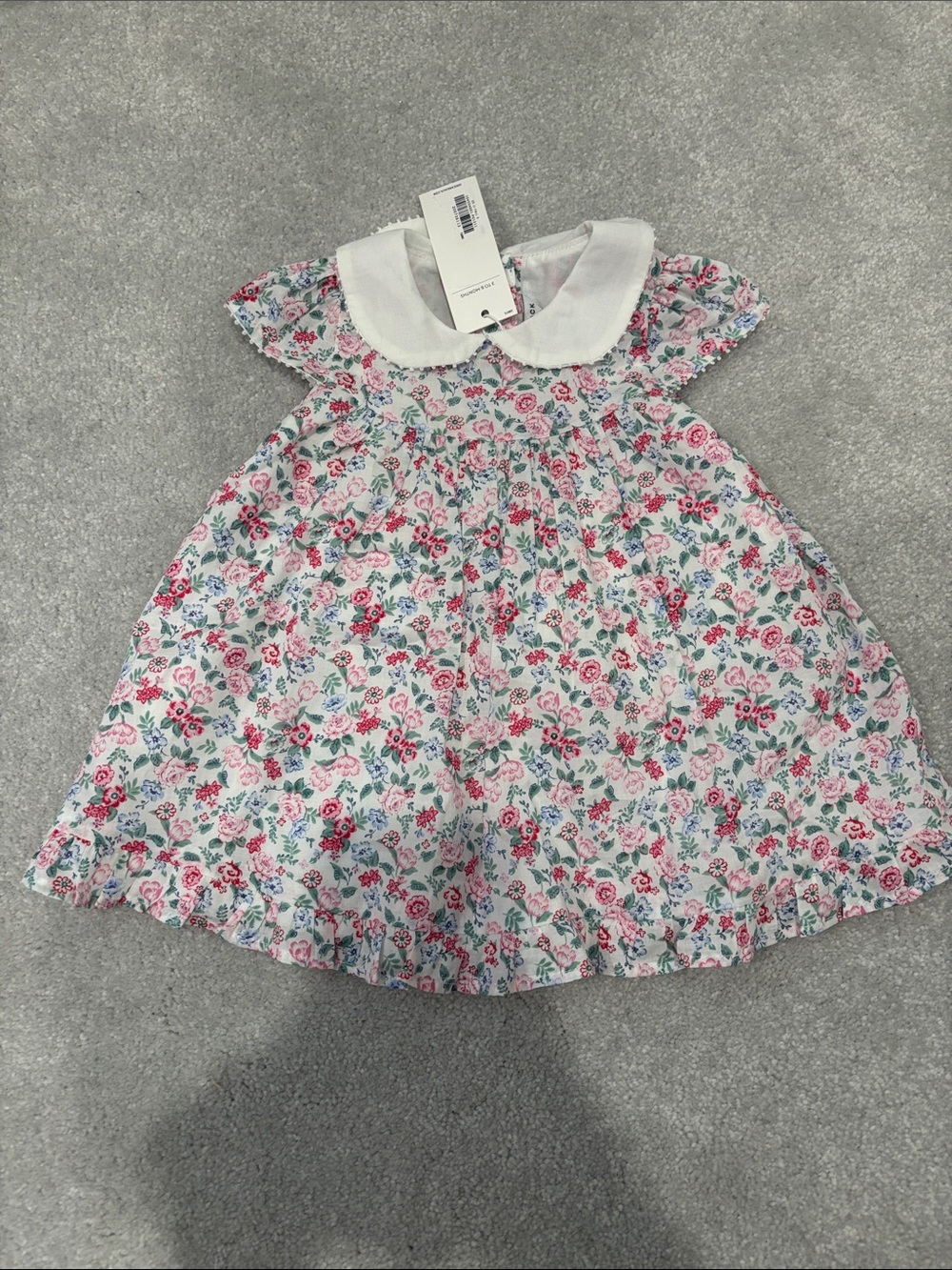 Janie and Jack White Cardigan with Pink Floral Dress - Picture 4 of 5